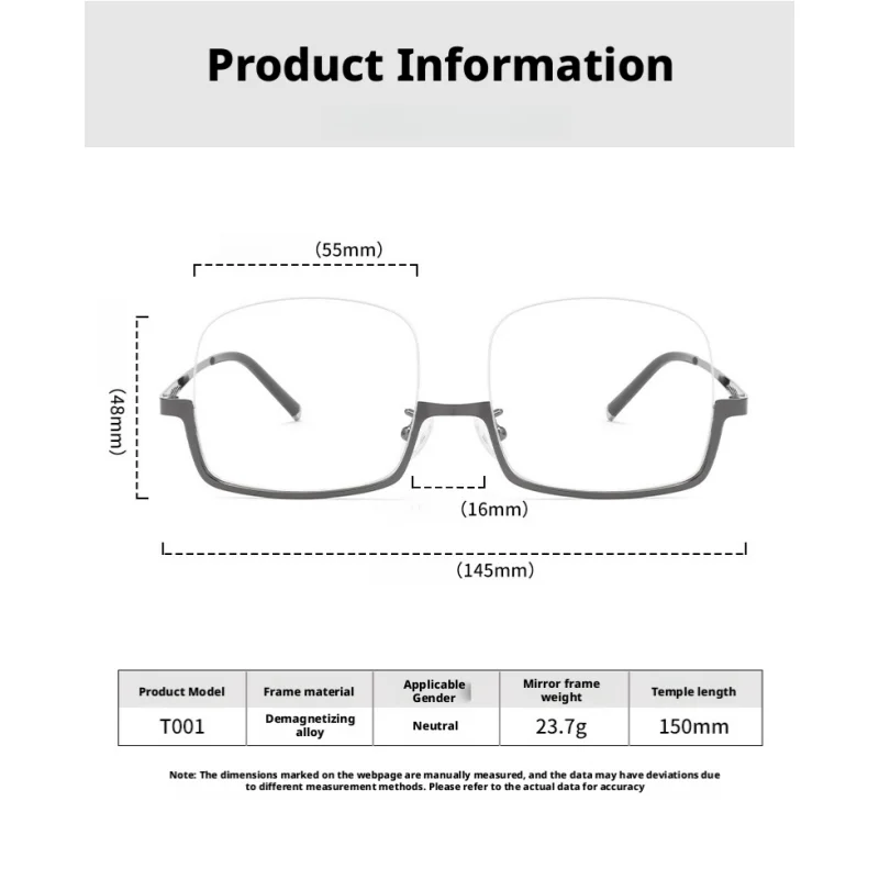 YCFoya Men's Ultra Light Billiards Snooker Glasses Gaming / Office Eyewear Half-frame Big Size for Playing Nine Ball T001
