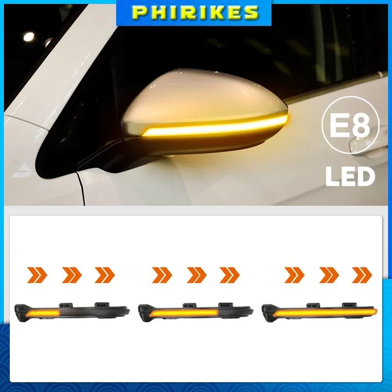 For Volkswagen Golf 7.5 MK7.5 GTI R GTD RLINE MK7 7 2013 2016 2017 2019 2020 2pcs LED Turn Signal Mirror Dynamic Blinker 