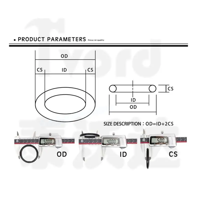 

CS 2.5mm O-Ring NBR O Ring Sealing Gasket OD 9mm-250mm Black Nitrile Rubber Spacer Oil Resistance Washer Round Shape High Temp
