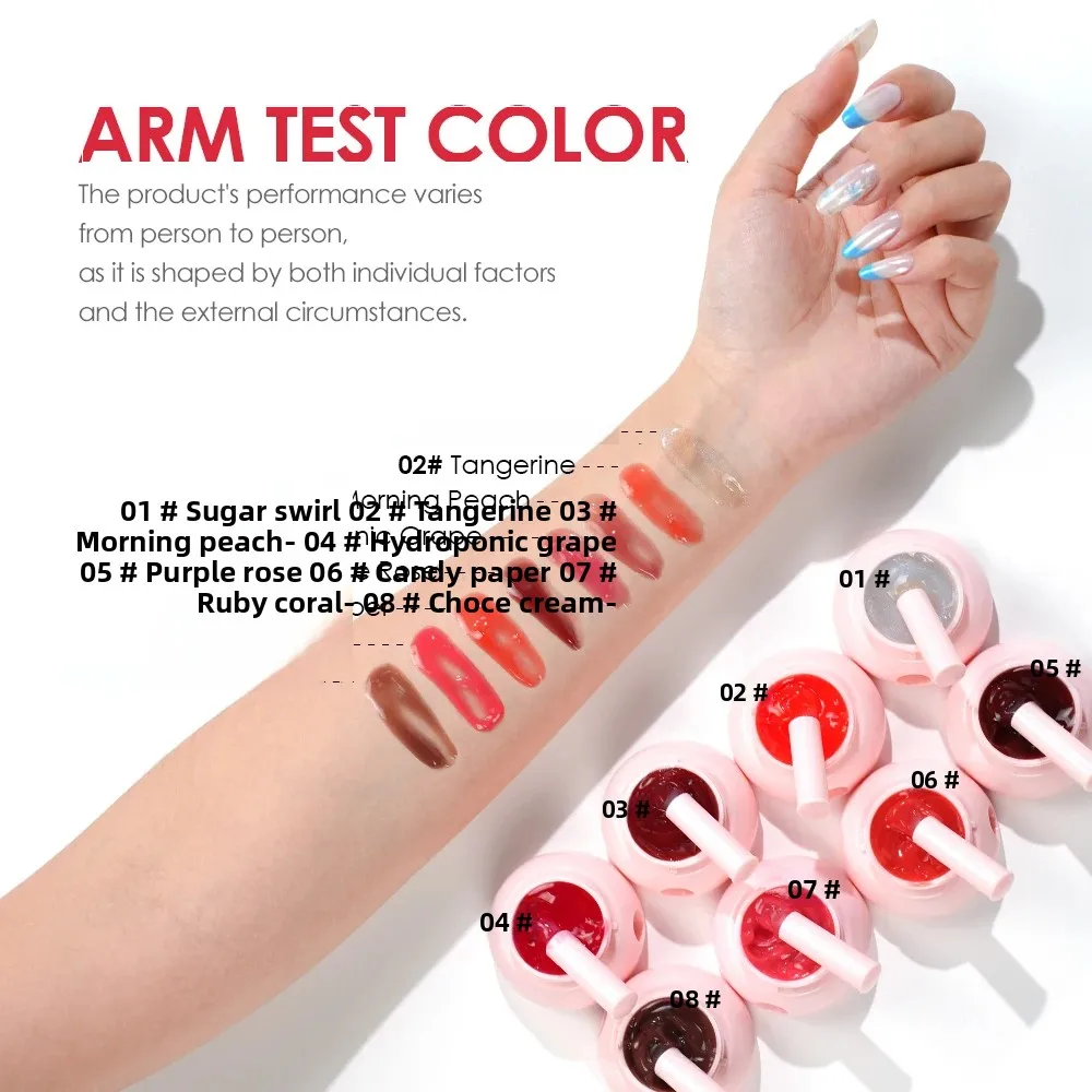 4個入り リトルラウンドジャー マルチカラー ジェリーリップバーム (唇と頬用) 鮮やかな色合い 保湿と栄養補給 リップネクター