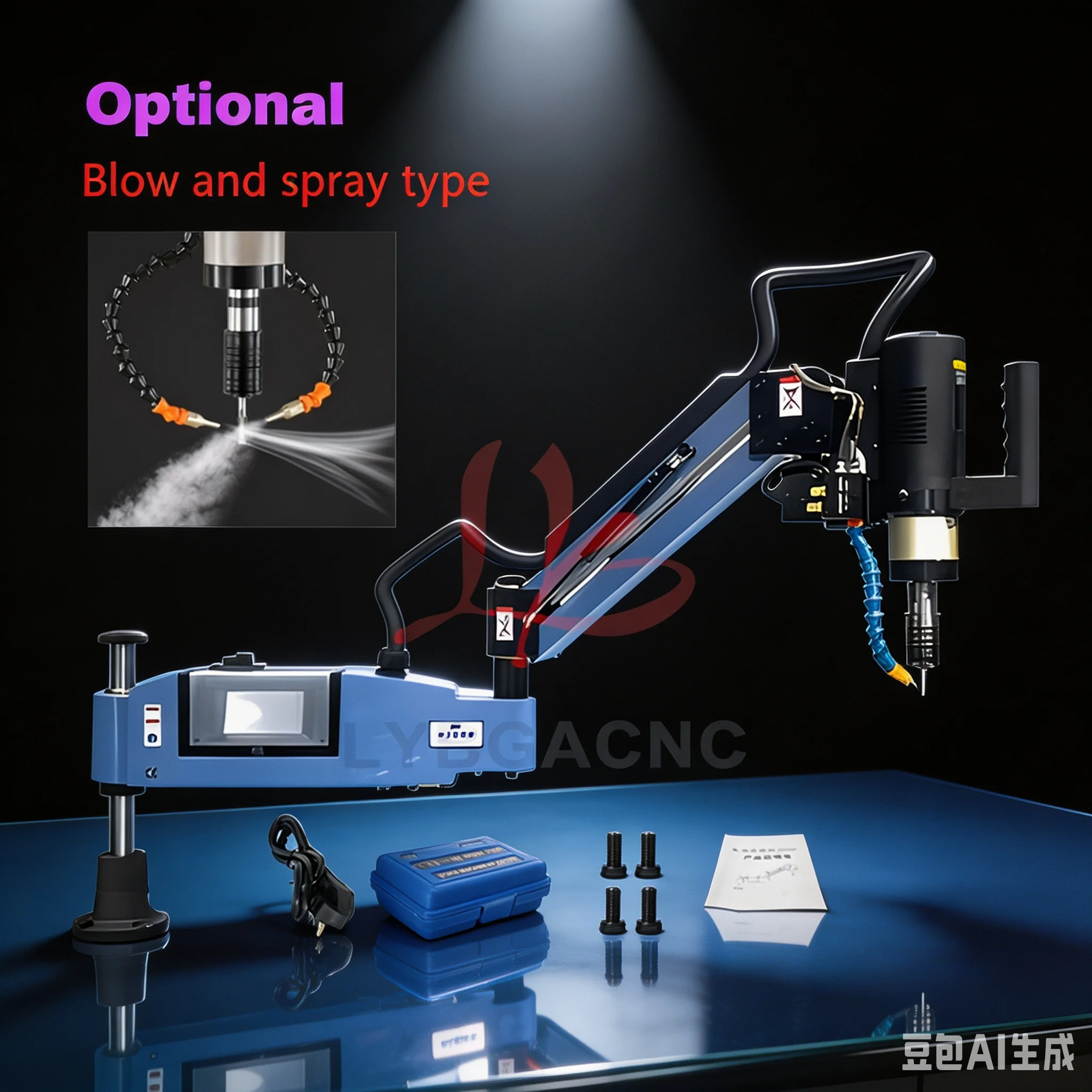 Blow and Spray M2-M10 M3-M16 M20 CNC Electric Tapping Machine Servo Motor Tapper Tool with Chucks Threading Machine 600W