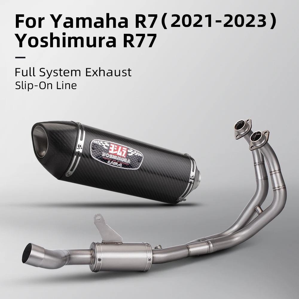 For R7 exhaust muffler 2021-2023 YZF R7 YZF-R7 R77 Racing Line full exhaust system Muffler Link Pipe 51mm