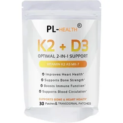 Vitamin K2 (MK7) with D3 Transdermal Patches Premium Immune, Heart & Bone Health  30 Patches