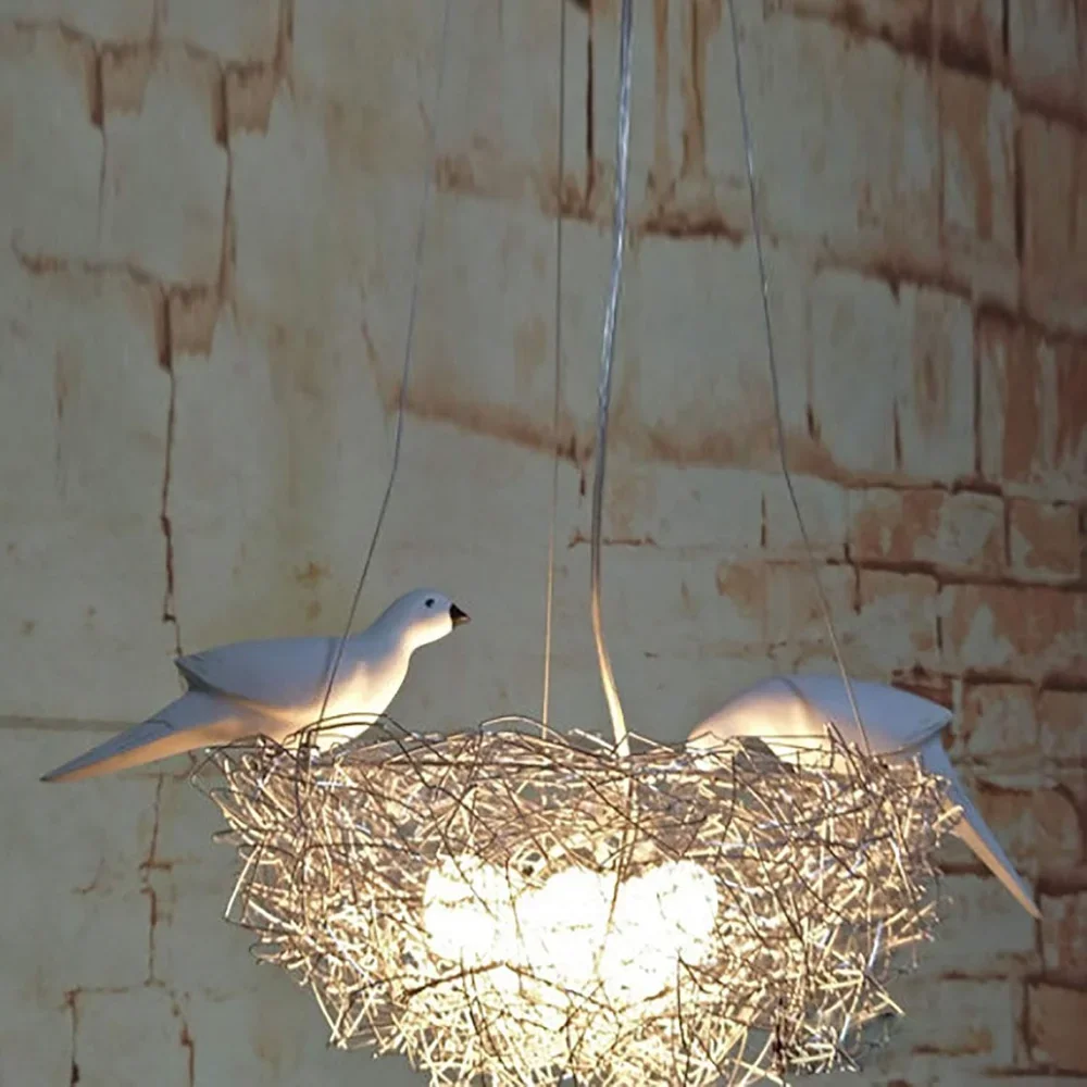 

Pendant Light, Bird Cage Pendant Lamp, Bird's Nest LED Chandelier, for Living Room Bedroom Ceiling Light Hallway Cafe Dining