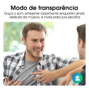 QCY HT05 ANC FIRE HEARING Phone 40DB Bluetooth noise cancellation 5.2 Headset 6 Microphone END HD Call TWS Headphones Mode of Transparency Mode 9 Main Sales Phone QCY - №7