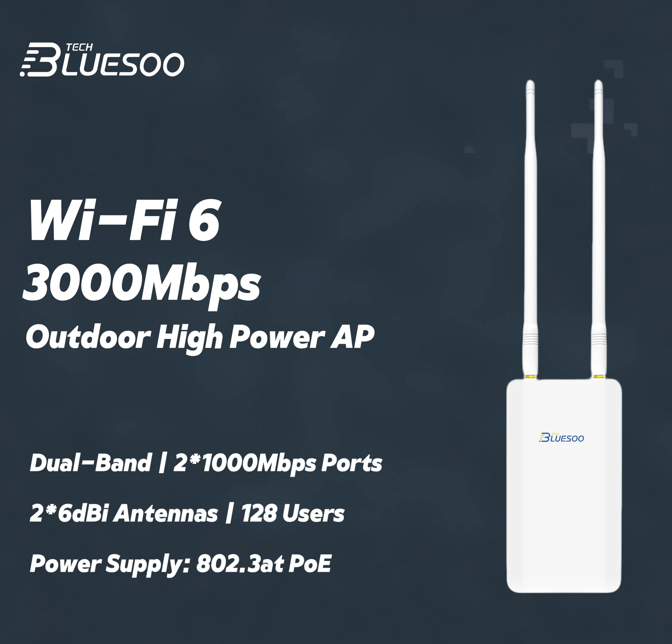 

3000M Wi-Fi6 Outdoor AP High Power Long Range Outdoor Weatherproof Wireless AP/Router Wifi 6 AX3000 Dual Band 2.4G&5Ghz Booster