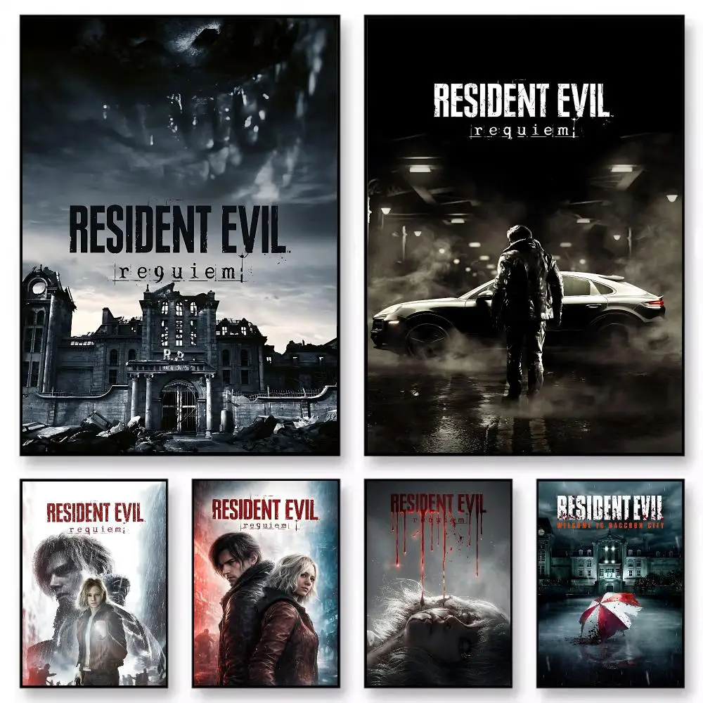 Poster Nordic style room wall decoration self-adhesive HD waterproof AFE bar game Resident Evil Requiem