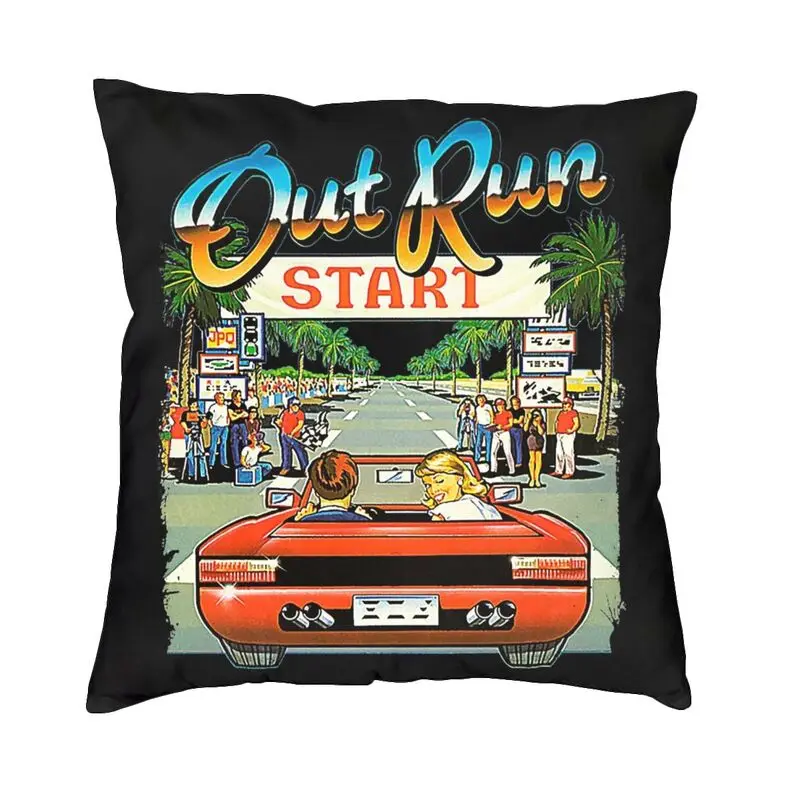 Classic Arcade Out Run Cushion Cover For Sofa Home Decorative Video Game Square Throw Pillow Case Living Room Decoration