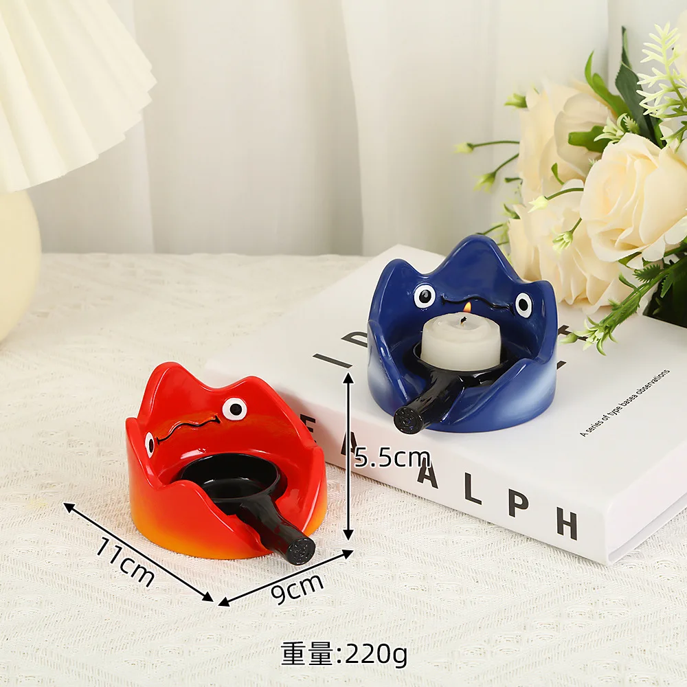 

Creative Candlestick Night Light Cartoon Flame Resin Crafts Desktop Small Ornament Home Birthday Gift