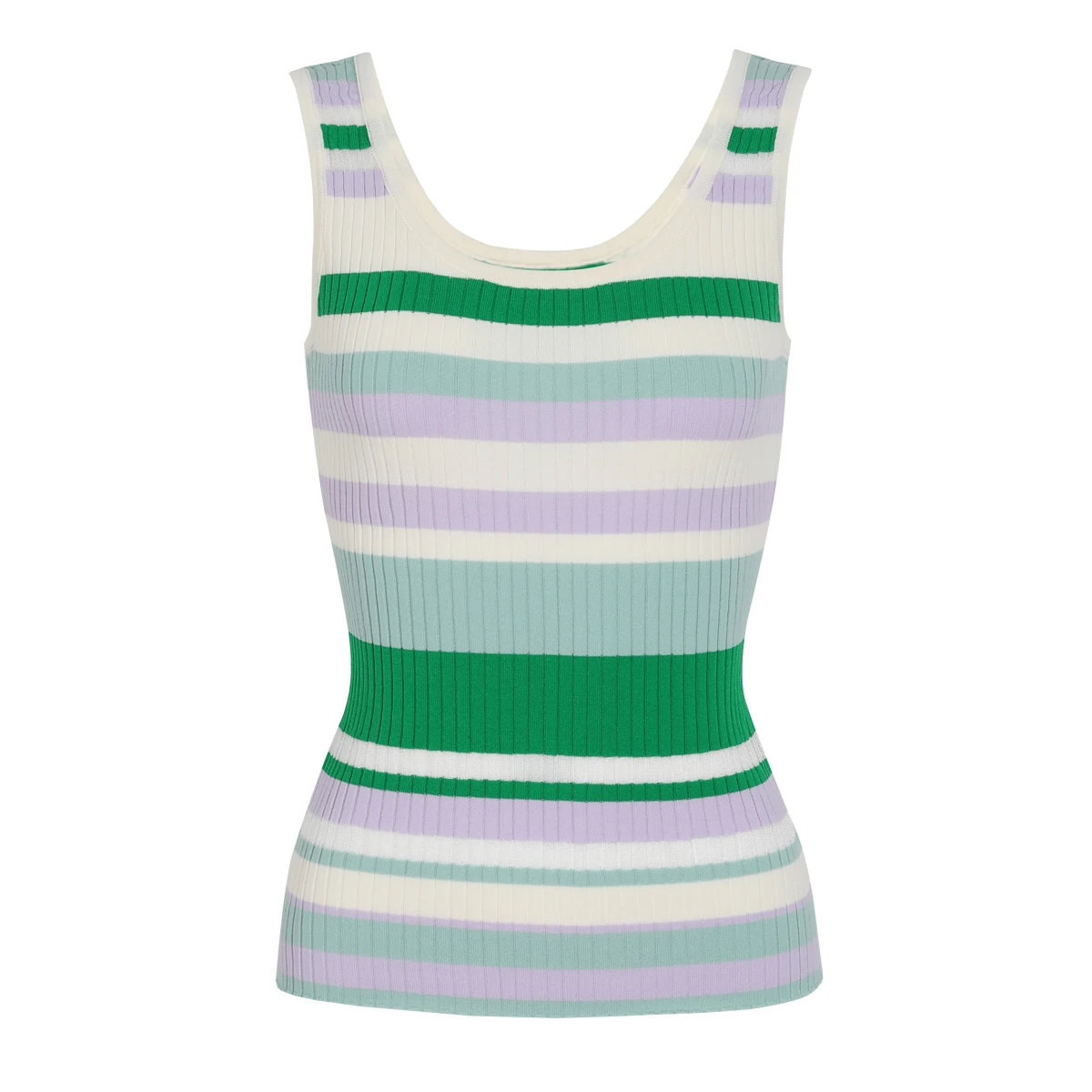 Leisure Vacation Style Dress 2026 Summer Women's Fashion Slim Fit Striped Sleeveless Thin Vest With Camisole T-Shirt For Women