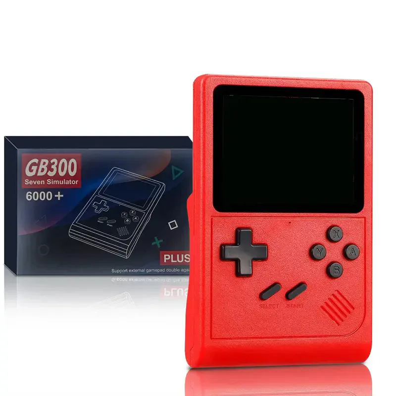 GB300 المحمولة 3.0 بوصة الرجعية مشغل ألعاب محمول التلفزيون لعبة فيديو وحدة التحكم AV الناتج المدمج في 8G 6000 + ألعاب ل SFC/GBA