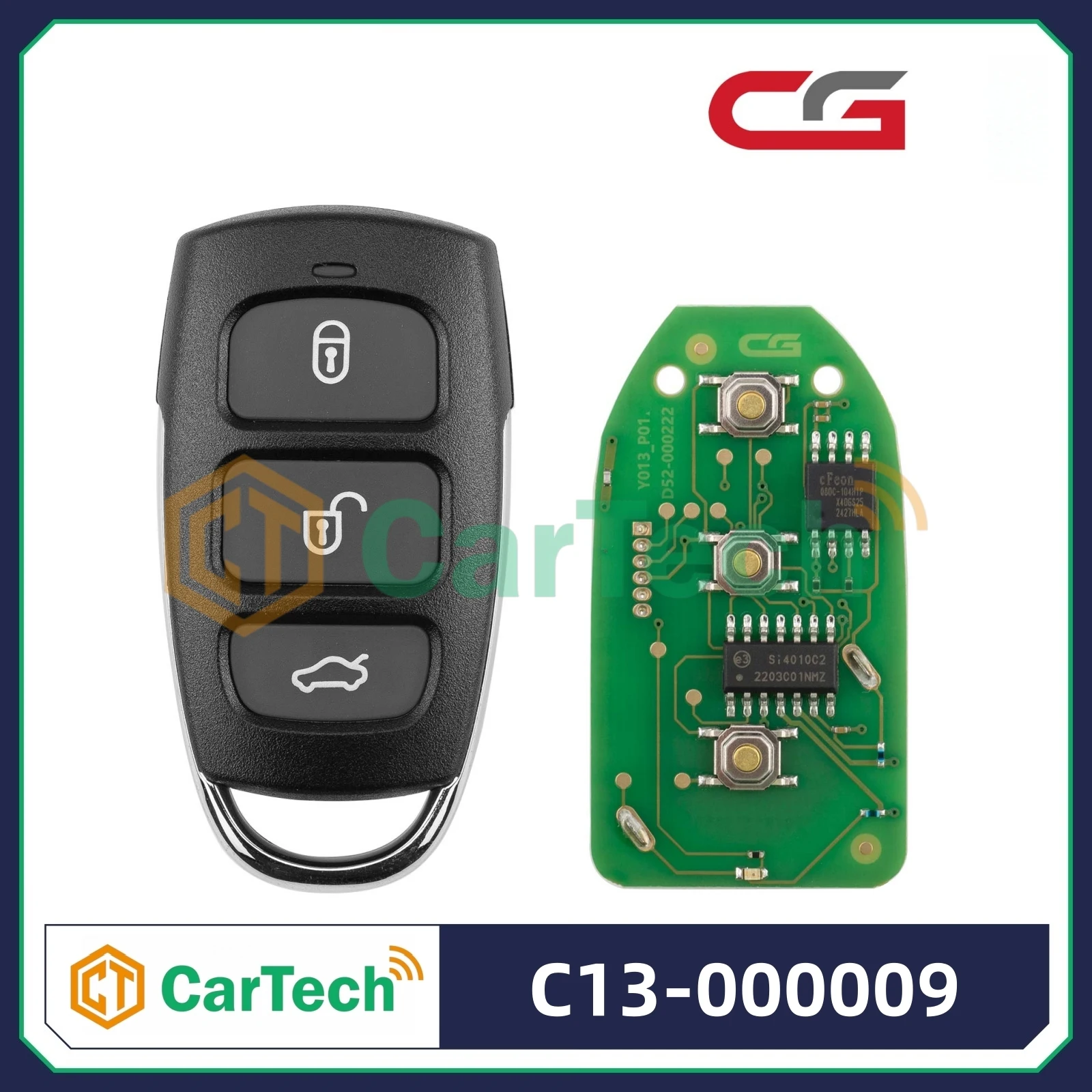 Cartech  CGDI C13-000009 3plus1 4 Buttons Wire Remote for KIA Style Used with CGDI K2