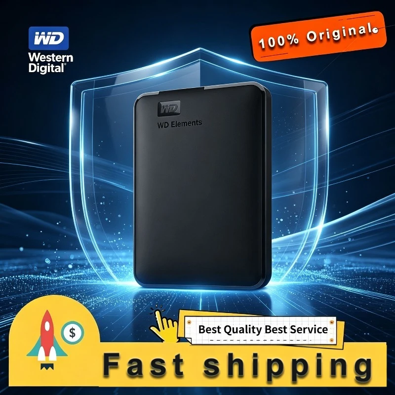 Western Digital WD Elements 4TB 2TB 1TB External Hard Drive 2.5" USB 3.0 Portable External HDD Hard Disk For Desktop PC Laptop