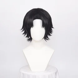 ccutoo Men's Black Synthetic  Captain Chrollo Lucilfer Wigs Short Cosplay Costume Wigs Halloween Party Play Role