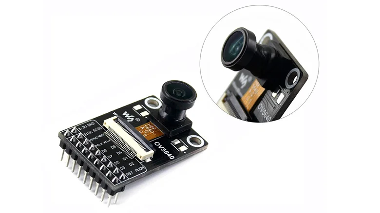 170° Fisheye 5MP OV5640 Camera Module, 2592x1944, DVP/I2C, Auto Focus & WB, 3.3V for Surveillance & IoT