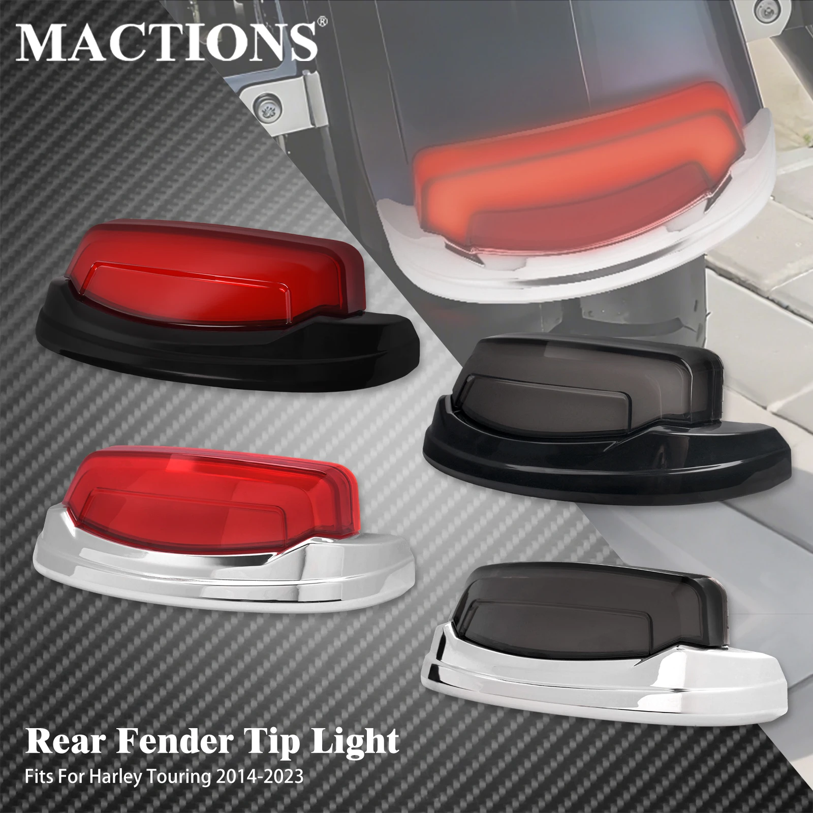 

Motorcycle LED Rear Fender Brake Light Running Taillight Lamp For Harley Touring CVO Street Electra Glide Ultra Limited 14-2023