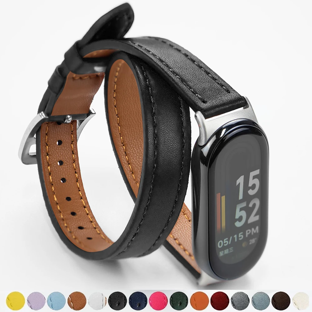 Strap Für Mi Band 8 Leder band Für Xiaomi Mi Band 9 Handgelenk Strap Correa Uhr Ersatz Miband 8 NFC Sport armband Pulseira