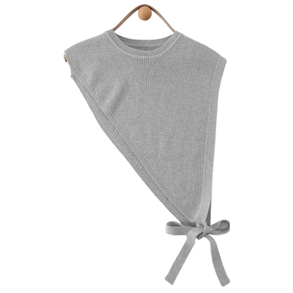 

Solid Color Women's Knitted Shawl Fashion Retro Crossbody Shawl Niche Design Vest Oblique Shoulder Skew Triangle Shawl