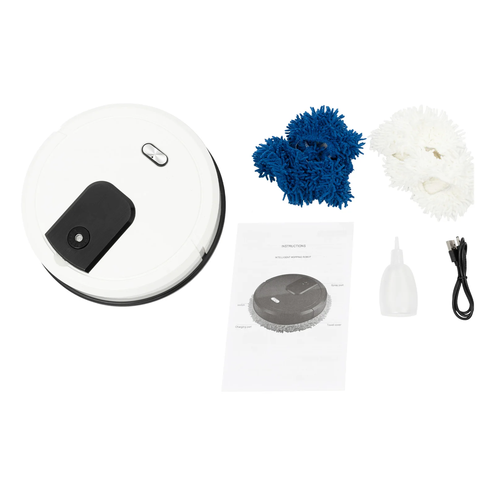 Robot Vacuum and Mop Vacuum Cleaner Wet Dry Automatic Mopping Spraying USB Rechargeable ABS 60min Low Noise Floor Cleaner Home Cleaning Machine view 8