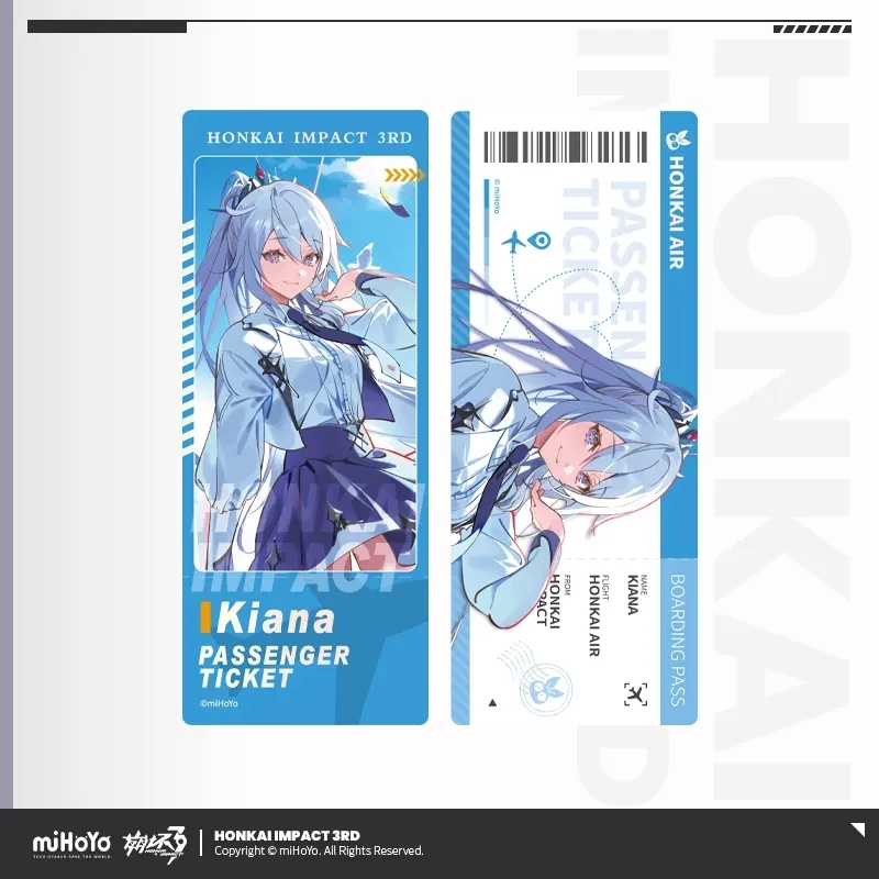 miHoYo Game Official Honkai Impact 3rd Autumn Celebration Series Laser Collection Ticket Elysia Kiana Ornament Cosplay Xmas Gift