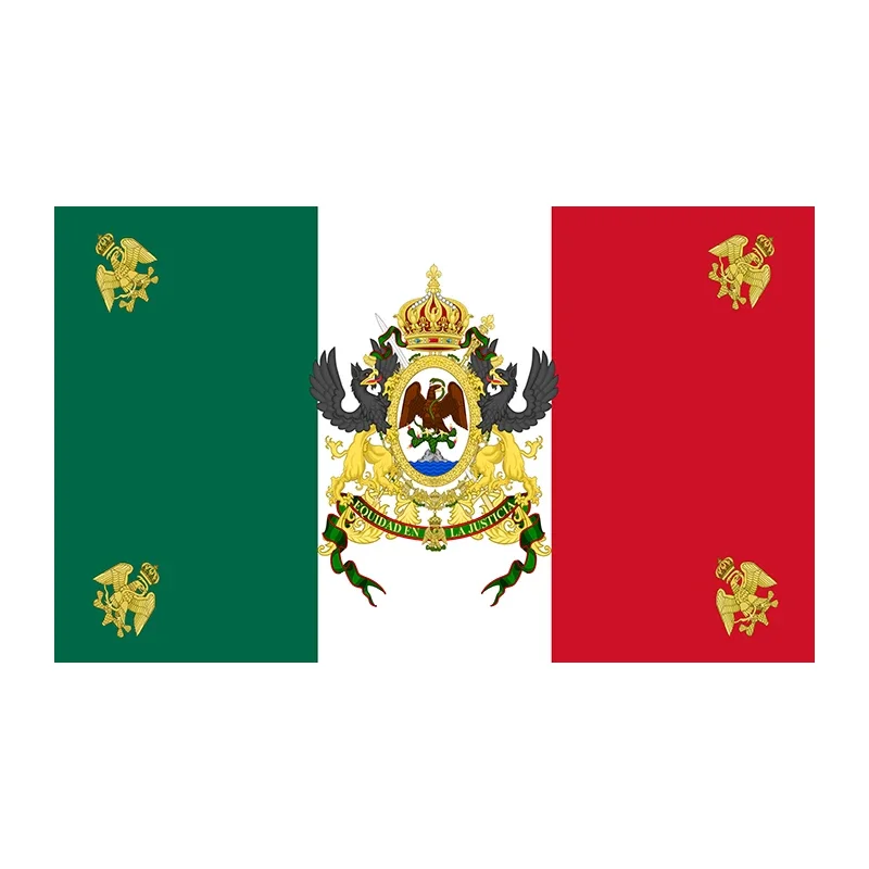 FLAGDOM 90*150cm The Flag of the Second Mexican Empire Hangs a Decorative Banner and a Colorful Flag 1864–1867