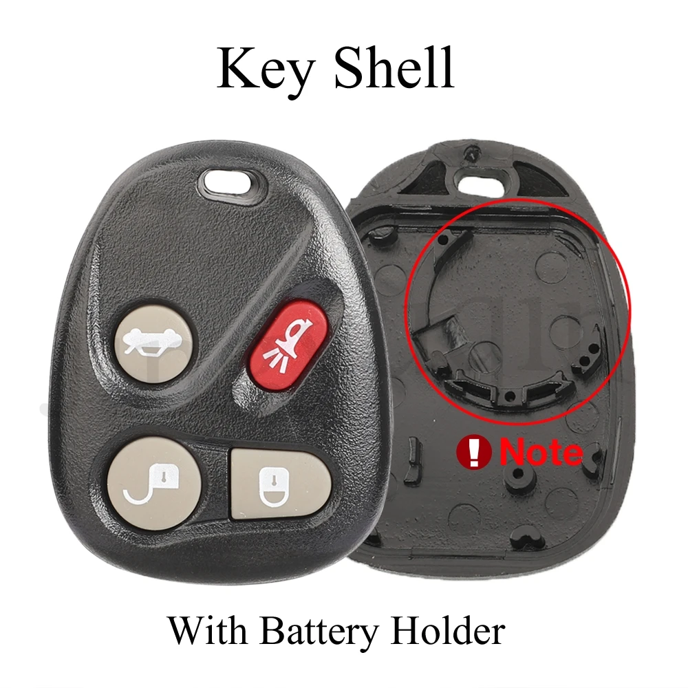 jingyuqin 4 Buttons Remote Car Key Shell With Battery Holder For Buick 2003-2007 For Chevrolet Trailblazer GMC Replace Fob Case