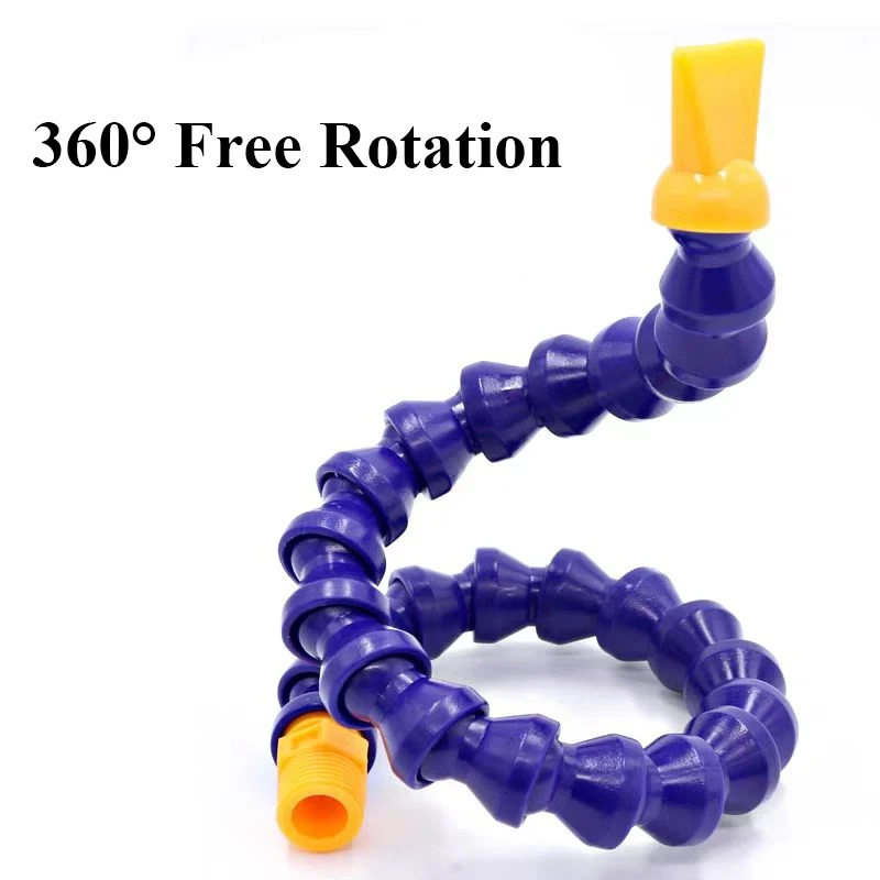 5PCS 1/4 3/8 1/2 Male 300 400 500mm Plastic Flexible Water Oil Coolant Tube Hose With Nozzle For CNC Milling Lathe Cooling Pipe