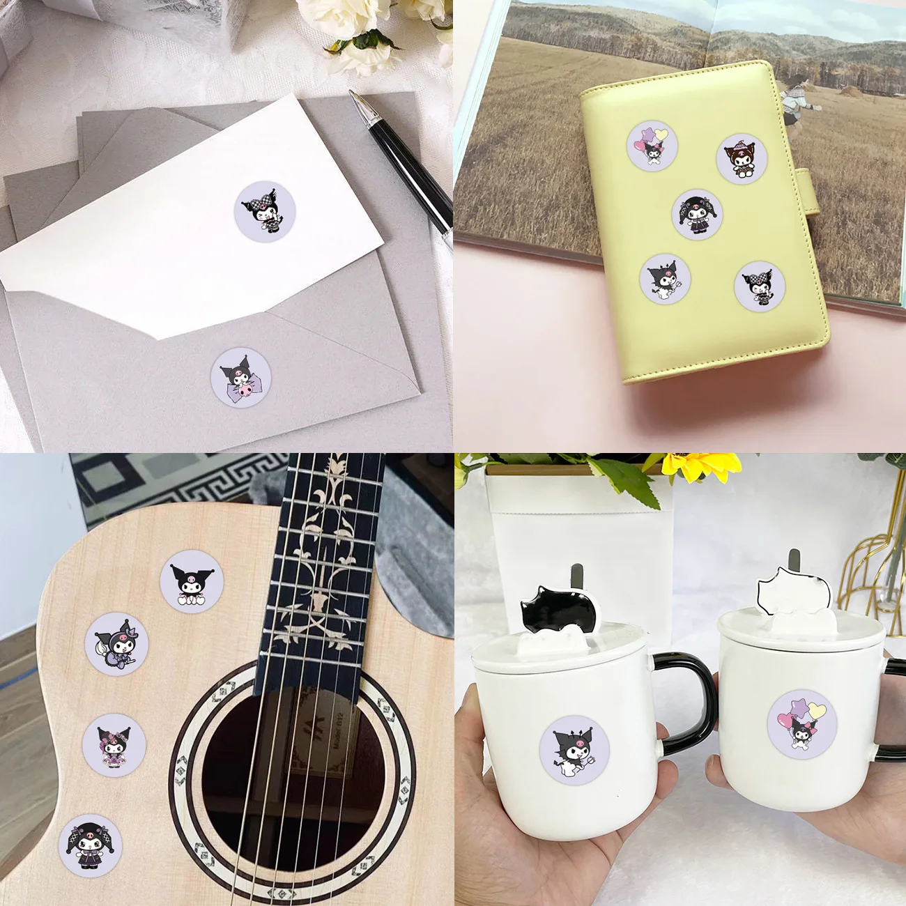 500 pçs sanrio kuramori bonito rolo adesivos diy guitarra geladeira telefone portátil copo de água skate planejador suprimentos decalques