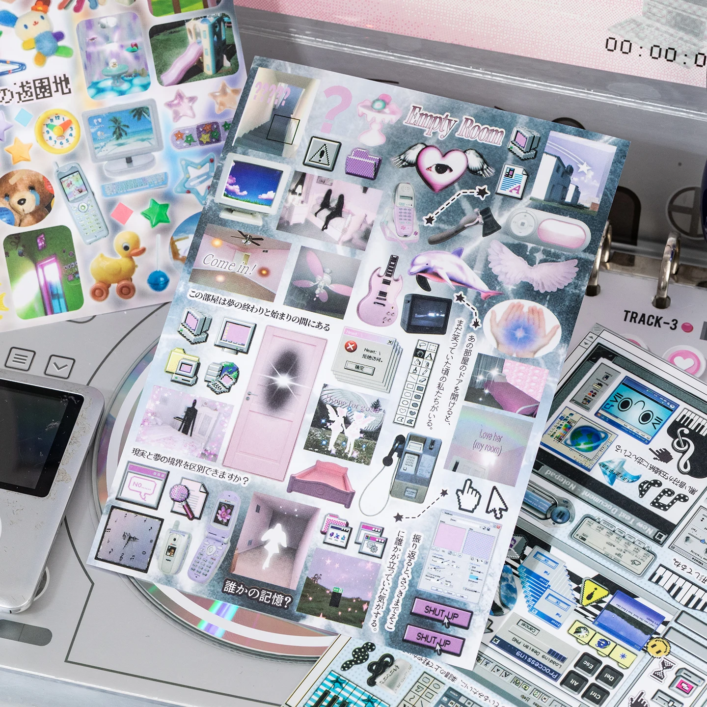 JIAMIE 27sheets Multi Story Series Kawaii Mechanical Dream Core Pattern Die Cut Sticker Book DIY Diary Scrapbook Journal Supplie