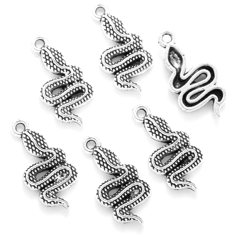 15 pz 6 colori serpente Charms lega metallo animale ciondoli per accessori gioielli fatti a mano fai da te che fanno 21*10mm D9341