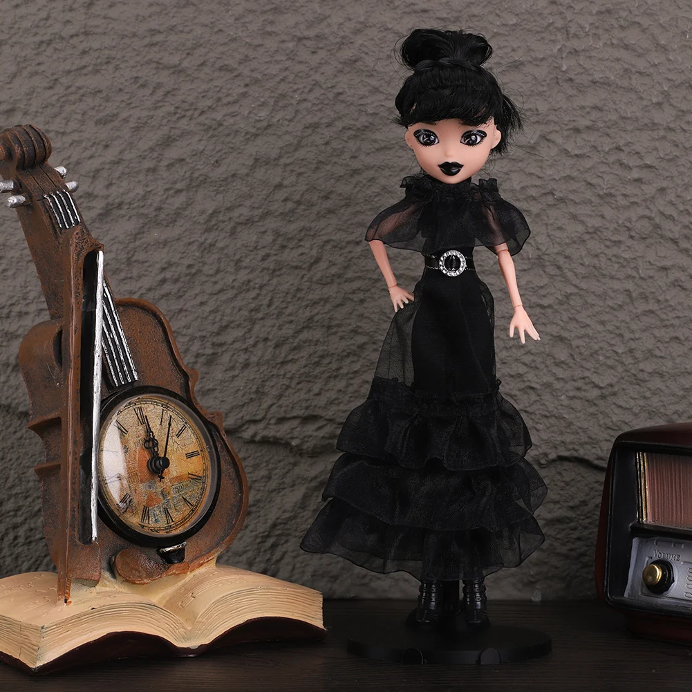 Wednesday Doll in Black Gothic Gown Wednesday Addams Collectible Dolls Inspired by Dance Scene Premium Accessory and Doll Stand