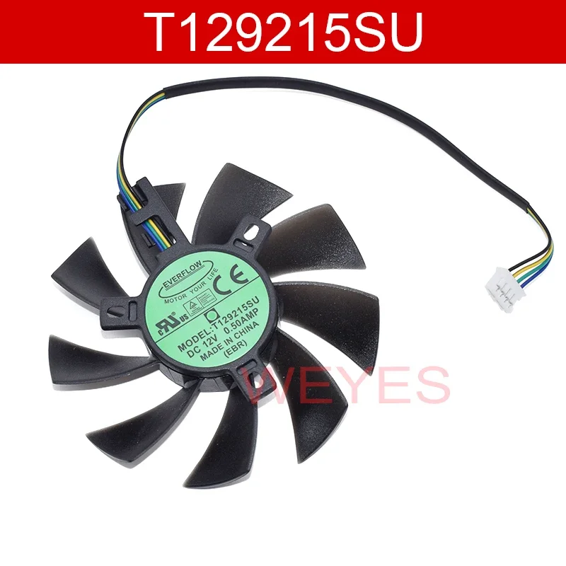 

T129215SU DC12V 0.50A 4Pins For XFX RX 570 470D GPU Cooler Video Card Sapphire Radeon ITX Graphics Fan New