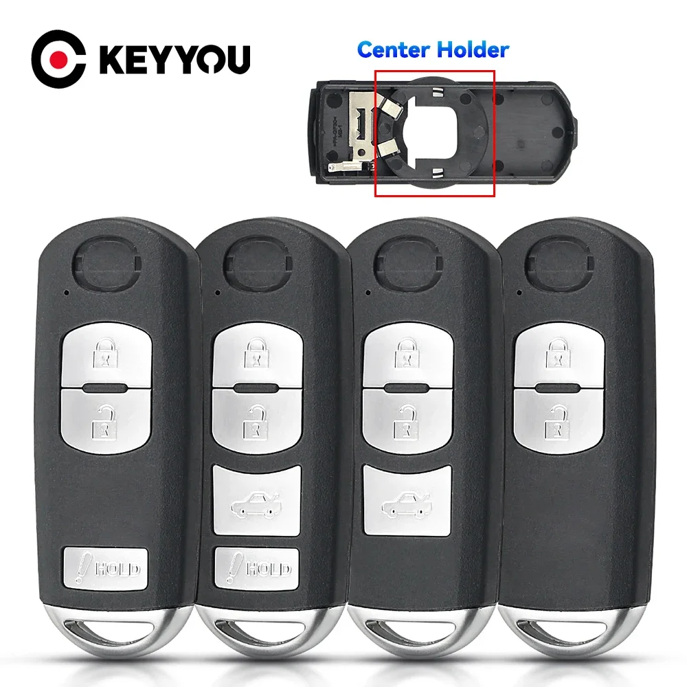 KEYYOU 10Pcs For Mazda 3 5 6 Atenza AXELA CX-4 CX-5 CX-8 CX-7 CX-9 Fob Replacement Smart Remote Key Shell 2/3/4 Buttons Case