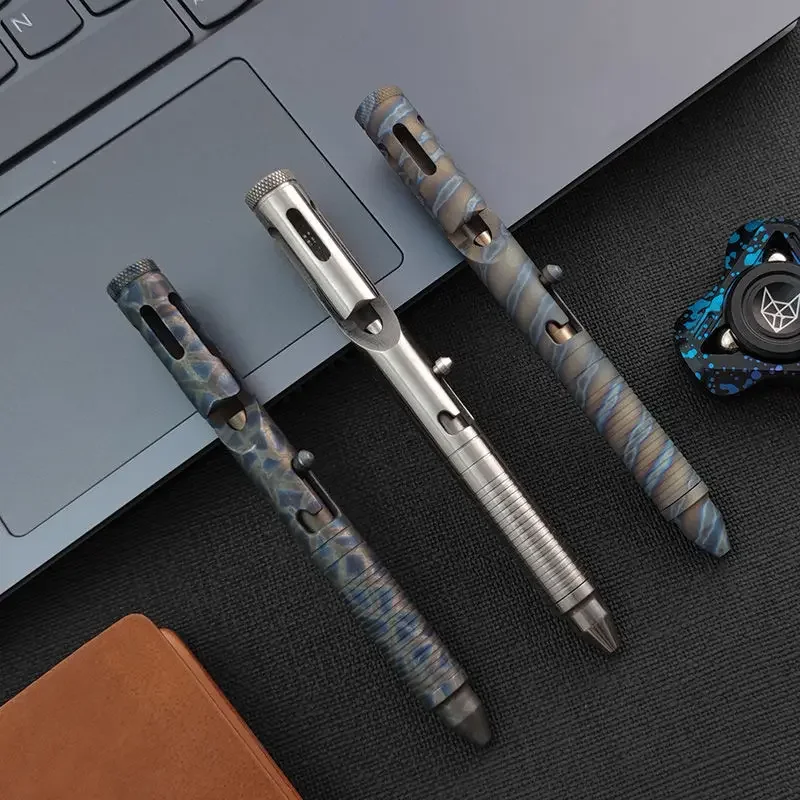 Multifunções Titanium Alloy Tactical Pen Bolt, Equipamento portátil ao ar livre EDC, Ferramenta disjuntor de emergência de carro