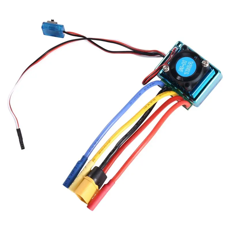 WOWFU-120A Brushless ESC Speed Controller With XT60 Plug 4.0Mm Banana Connector For 540/3650/3670 RC Car Boat Motor 2-3S