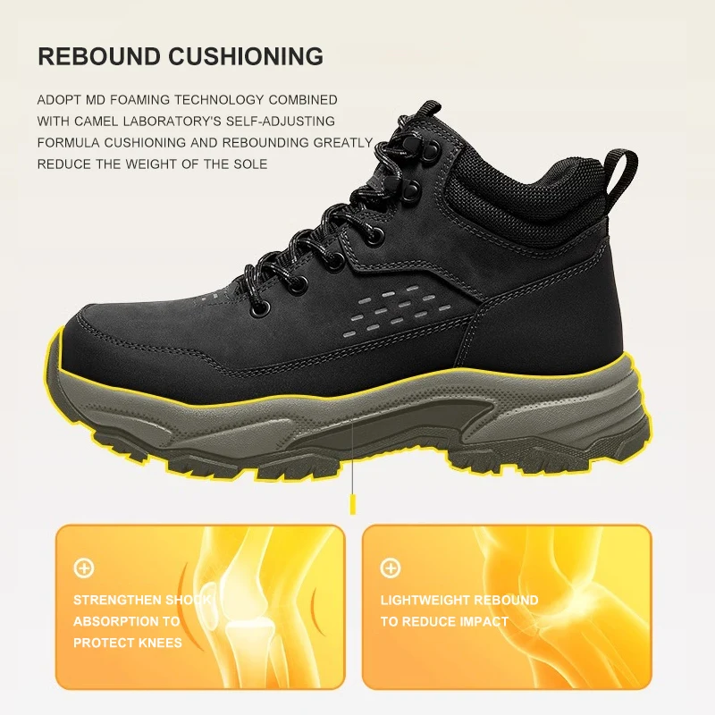 GOLDEN CAMEL Hiking Shoes Anti-slip Wear-resistant Sports Shoes Casual Outdoor High-top Trekking Shoes for Men 2024 Autumn New