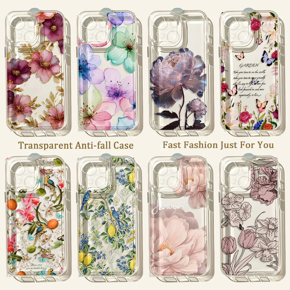 Luxury Lily FlowerS Phone Case For Samsung Galaxy S26 S25 S24 S23 S22 S21 S20 FE Note20 Note10 Edge Plus Ultra Lite 5G Clear