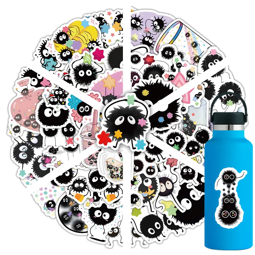 10/54 Uds. De pegatinas de elfo negro con dibujos de Sprites de hollín, garabatos impermeables, pegatina decorativa creativa personalizada para álbum de recortes y diario