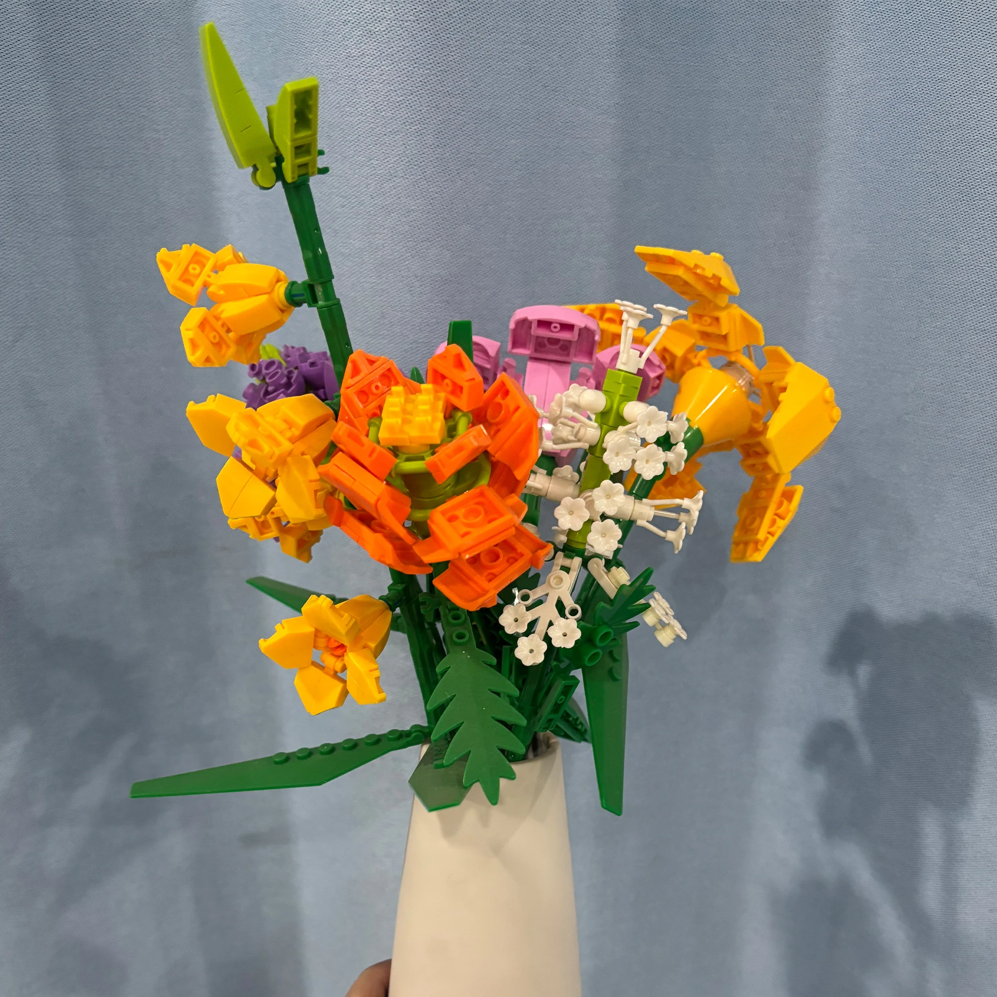 Bouwsteenspeelgoed voor kinderen Mooie bloemboeketten Kleine deeltjes van bouwstenen Eenvoudige montage van speelgoed voor meisjes