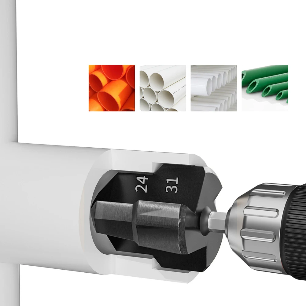 1pc PPR Lifting Drill Bit Tungsten Steel Hexagon Shank Water Pipe Connection Tool For Water PVC Pipe Reaming Expander Connector