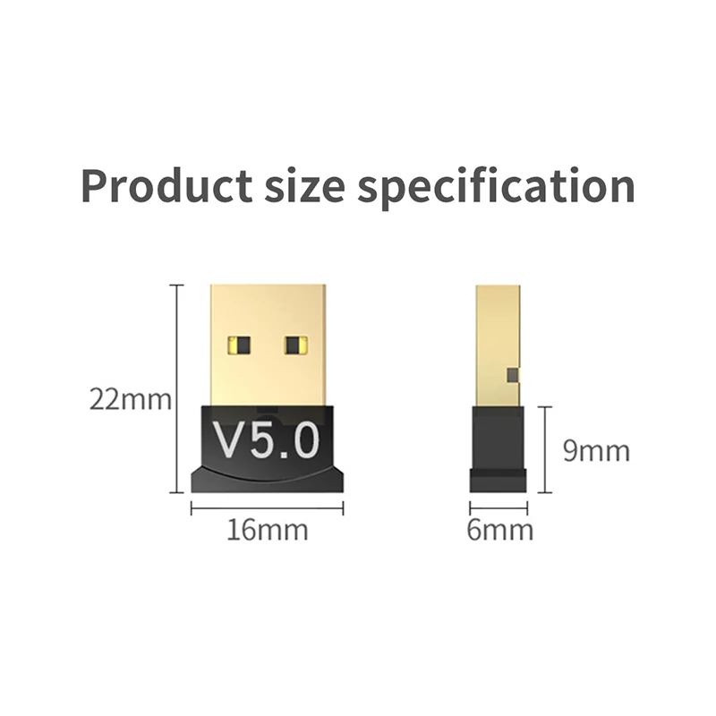 Bluetooth 5,0 адаптер, BT передатчик и приемник, внешний Звуковой адаптер, беспроводной USB-адаптер для компьютера, ПК, ноутбука