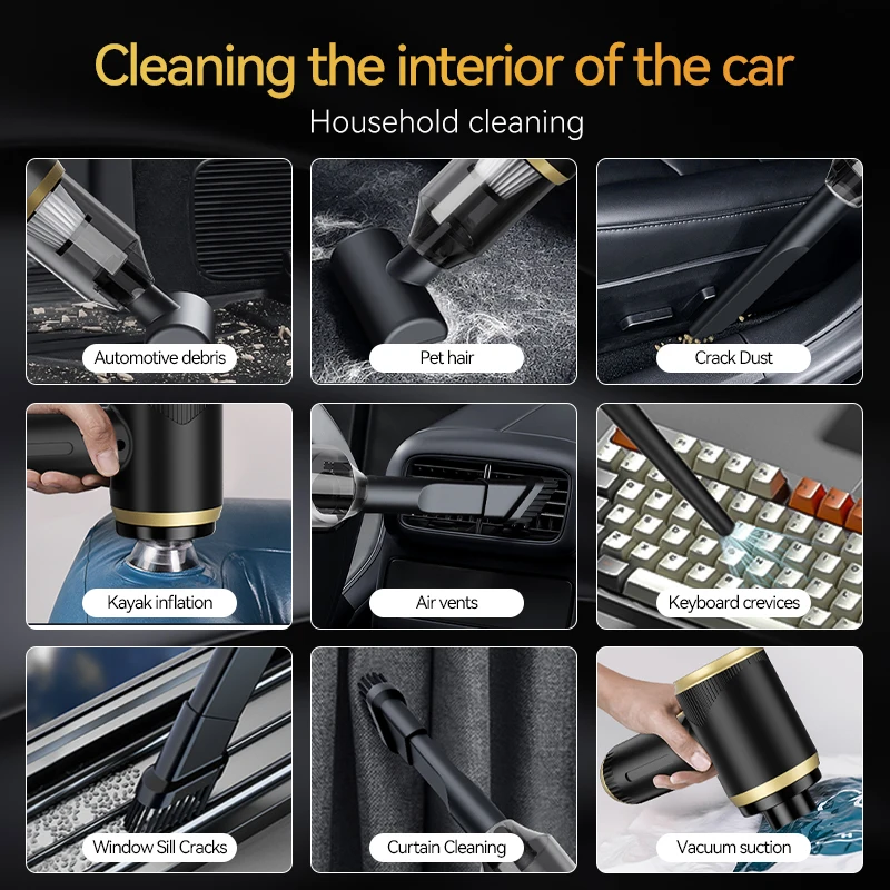 Car Vacuum Cleaner High Power Portable Handheld Wireless Brushless Motor Cleaning Machine Powerful Air Duster for Home Appliance
