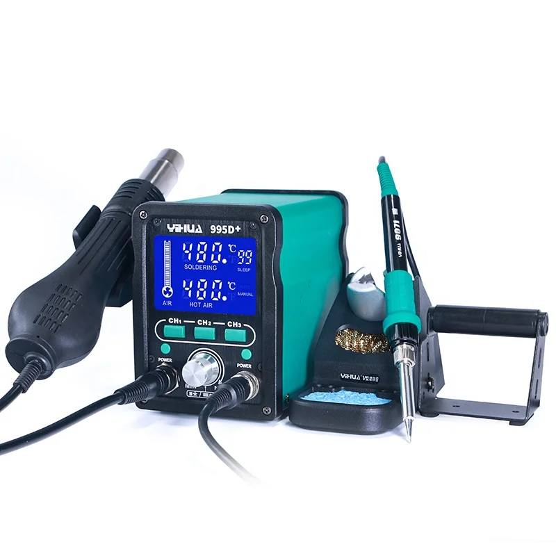 YIHUA 995D+ hot air gun soldering iron SMD mobile phone repair rework soldering station