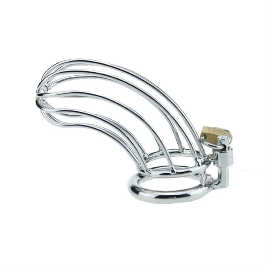 Male Stainless Steel Cock Cage Penis Ring Chastity Device Lockable Chastity Belt Metal Cock Cage Erotic Bondage Sex Toys For Men