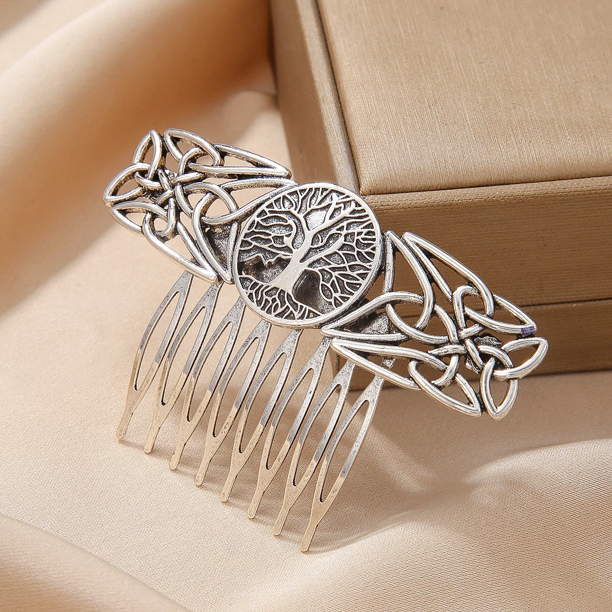 Life of Tree Hairpins Women Retro Viking Head Jewelry Hair comb for women's Daily Hair Styling Hair Combs