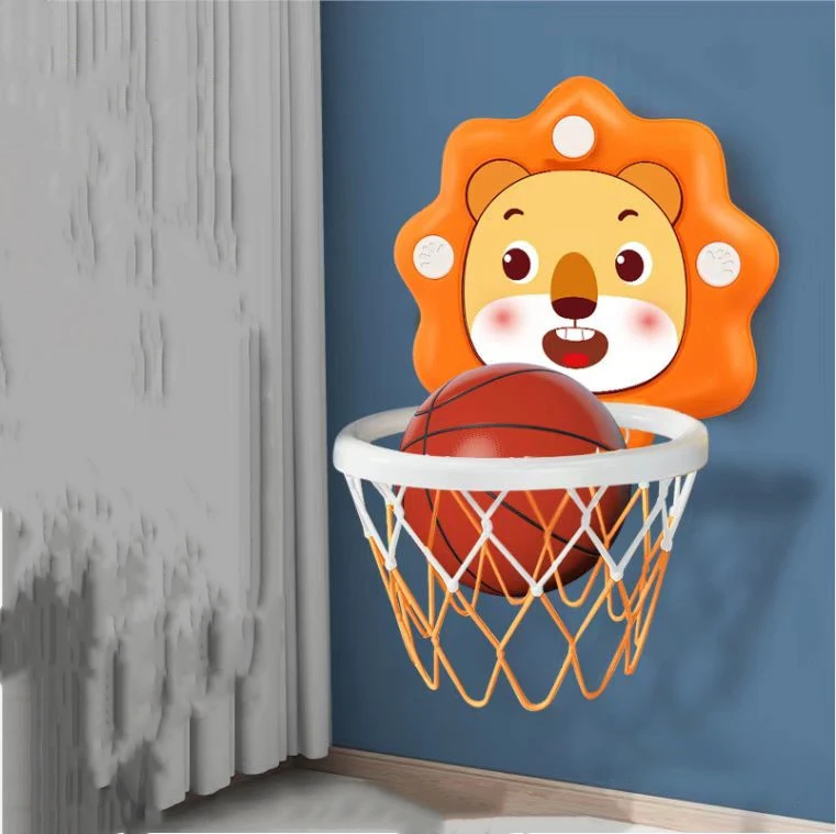 Mini obręcz do koszykówki z pompką do piłki Sporty halowe Bramka Gra Otwór Dinozaur Lew Tablice do koszykówki Dzieci Chłopiec Prezent