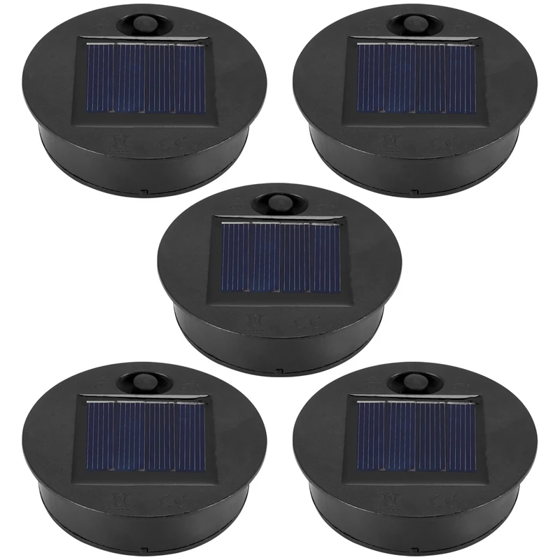 5 Pack Replacement Solar Light Parts(Top Size 2.76 Inches, Bottom Size 2.36 Inches),7 Lumens Warm White LED Waterproof