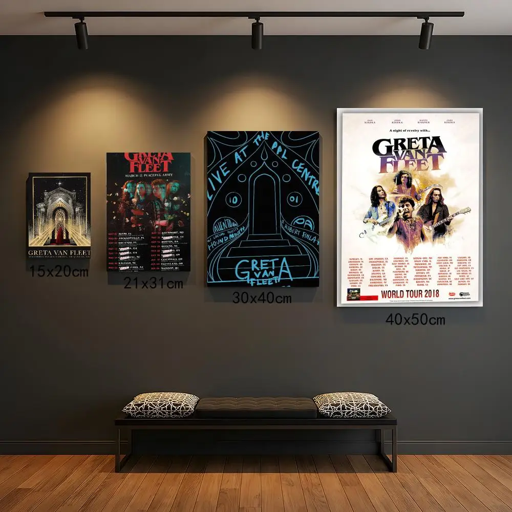 band G-Greta Van Fleet-T Poster Self Adhesive Wall Decor for Modern Home Cafe Office and Bar