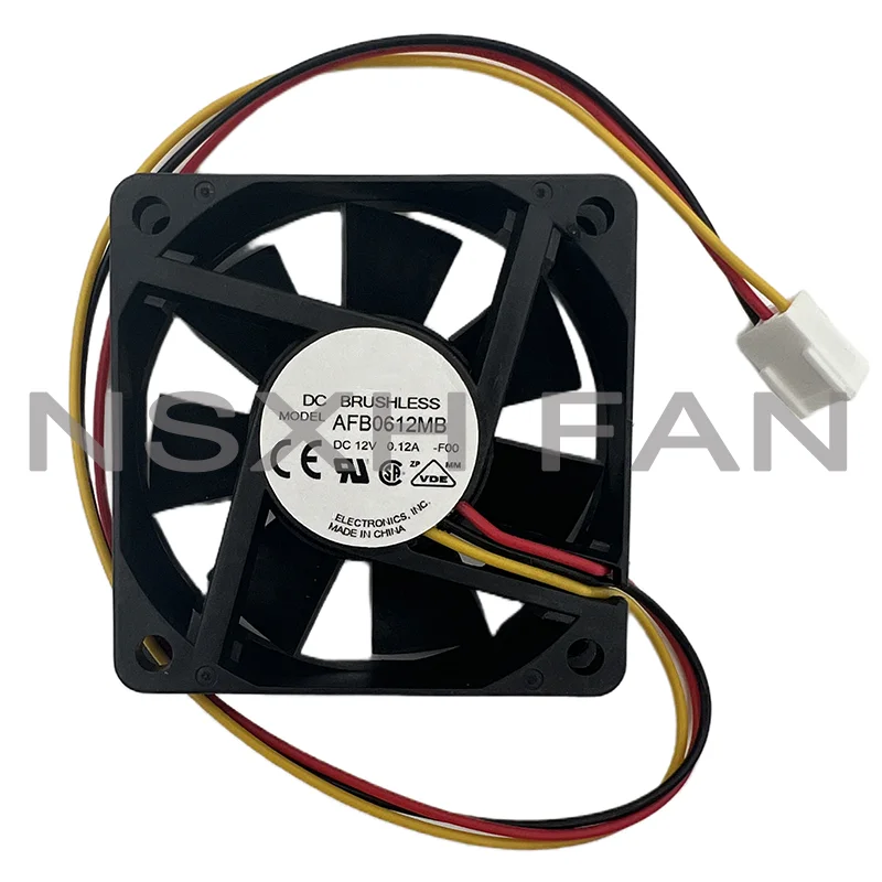 

New AFB0612MB 12V 0.12A 6015 6cm 3-wire CPU Computer Chassis Fan