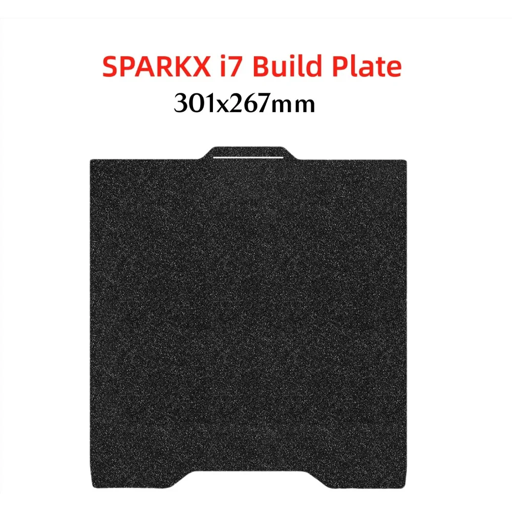 

Текстурированная двусторонняя печатная пластина SPARKX i7 из черного PEI, гибкая пружинная сталь, с сильной адгезией, магнитная, 301x267 мм